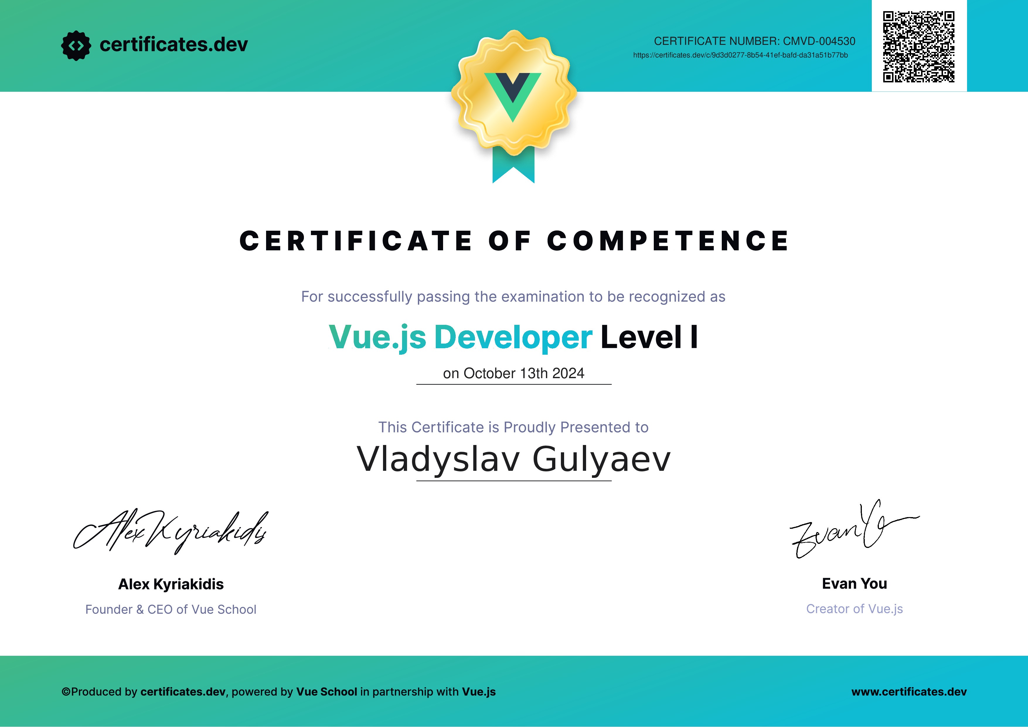 Vue.js Developer Level 1