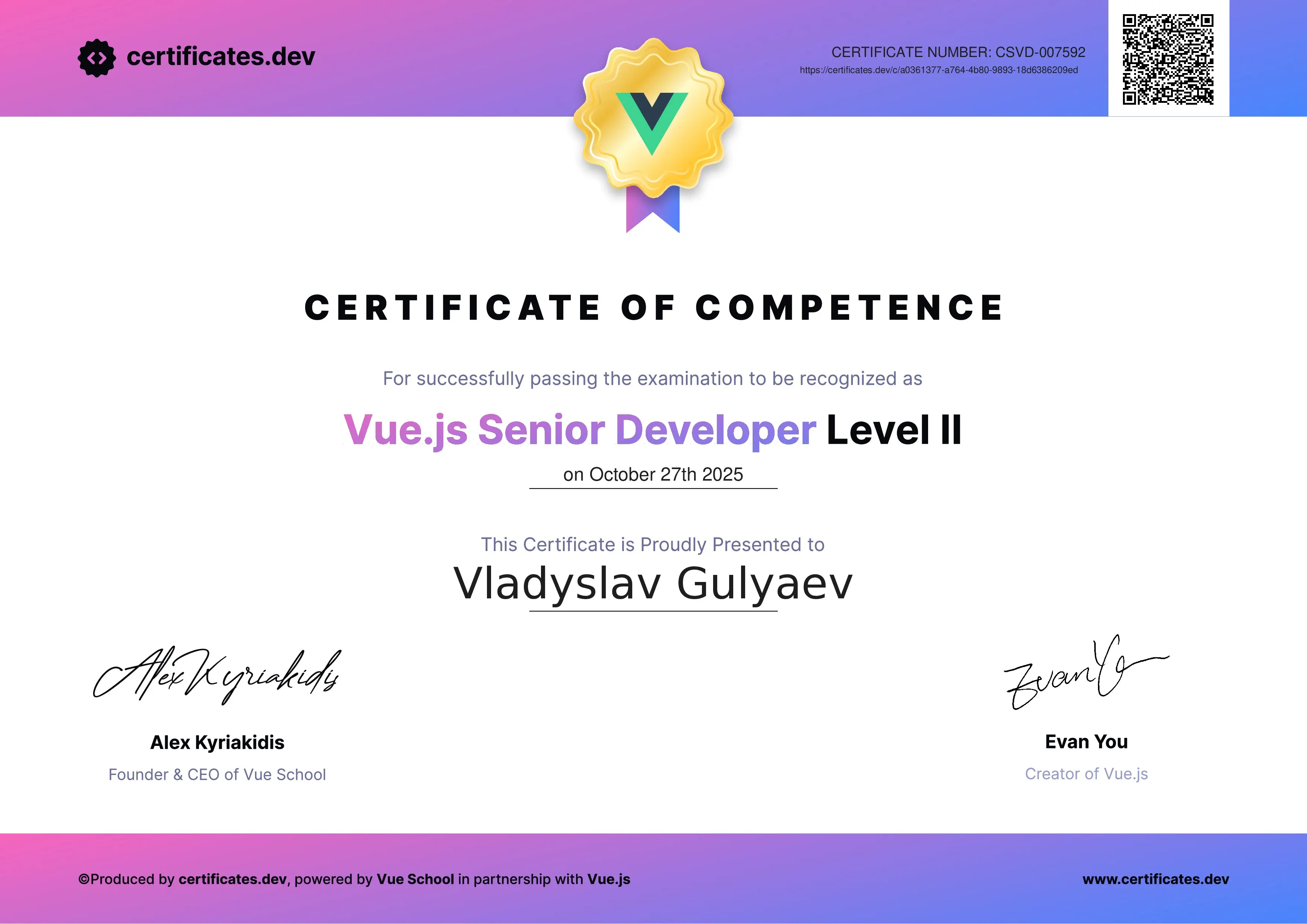 Senior Vue.js Developer Level 2